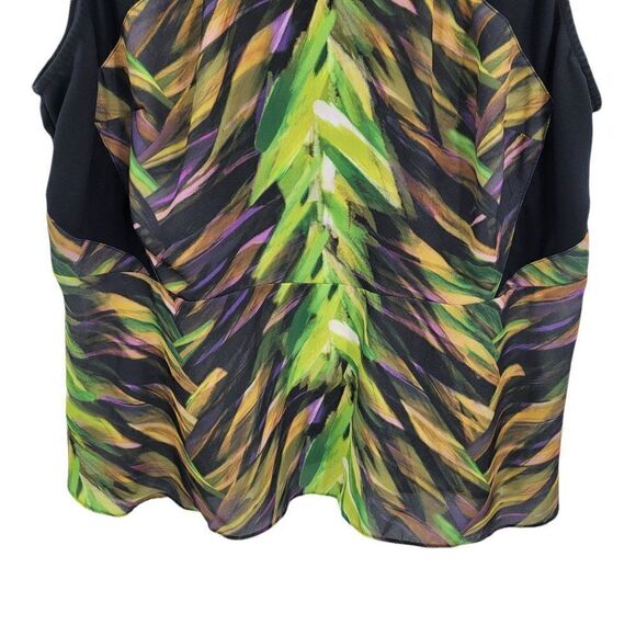 Lane Bryant Top Womens 20 Sleeveless Scoop Edgy Abstract Botanical Camo Black - Picture 9 of 10